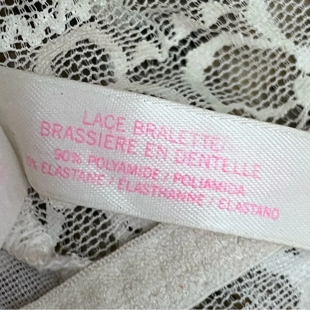 PINK Victoria’s Secret White Lace Bralette M (A–C) | Coquette Angelcore Preppy - Picture 6 of 10